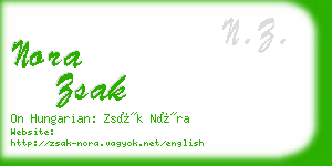 nora zsak business card